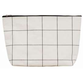 House Doctor Makeup Bag Squares White (33x19)